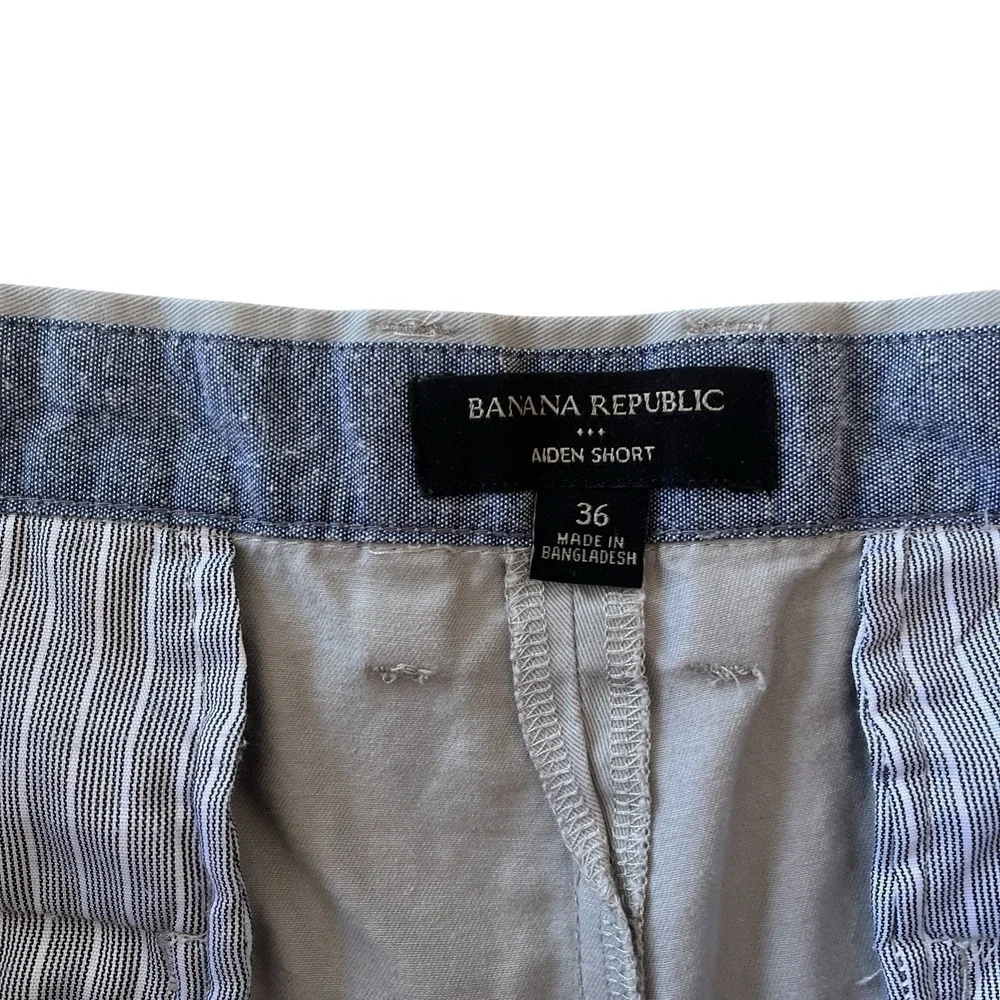 Banana Republic Size‎ 36 Aiden Short Gray Chino 100% Cotton Capsule Preppy